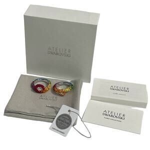 Swarovski Atelier Tigris ring Set (2), size 55/7 Multicolored, Rhodium plated